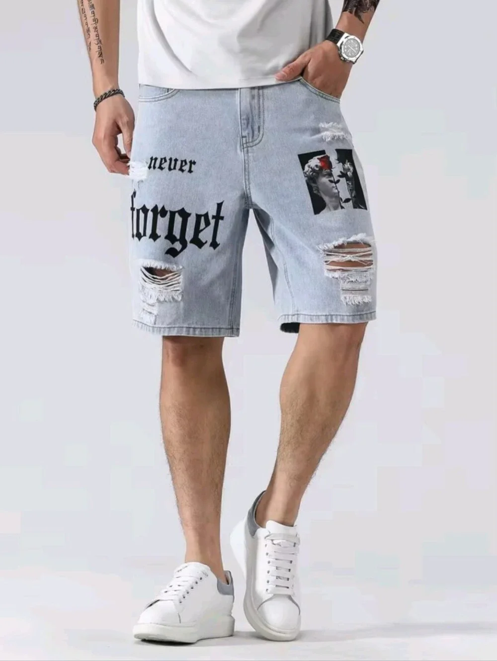 Men's Fashion Denim Shorts Streetwear Jeans